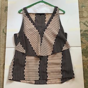 Tibi Geometric Printed Silk Blouse